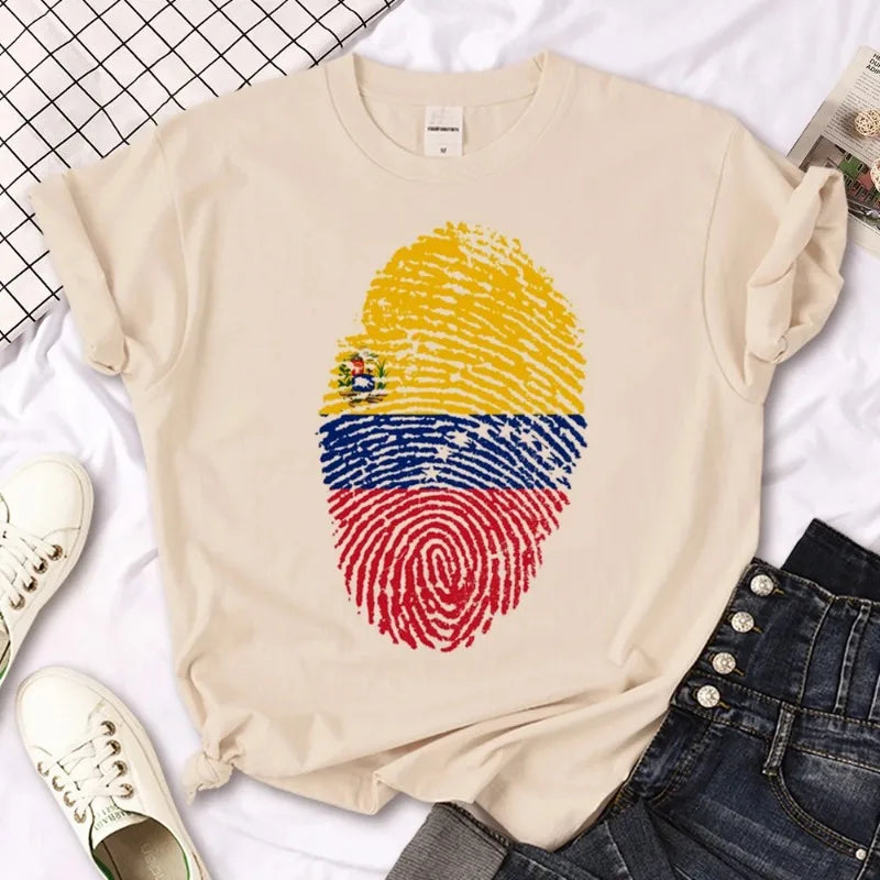 Venezuela T Shirt Women Graphic Comic Anime Casual Tshirt Female Graphic Japanese Funny Clothing