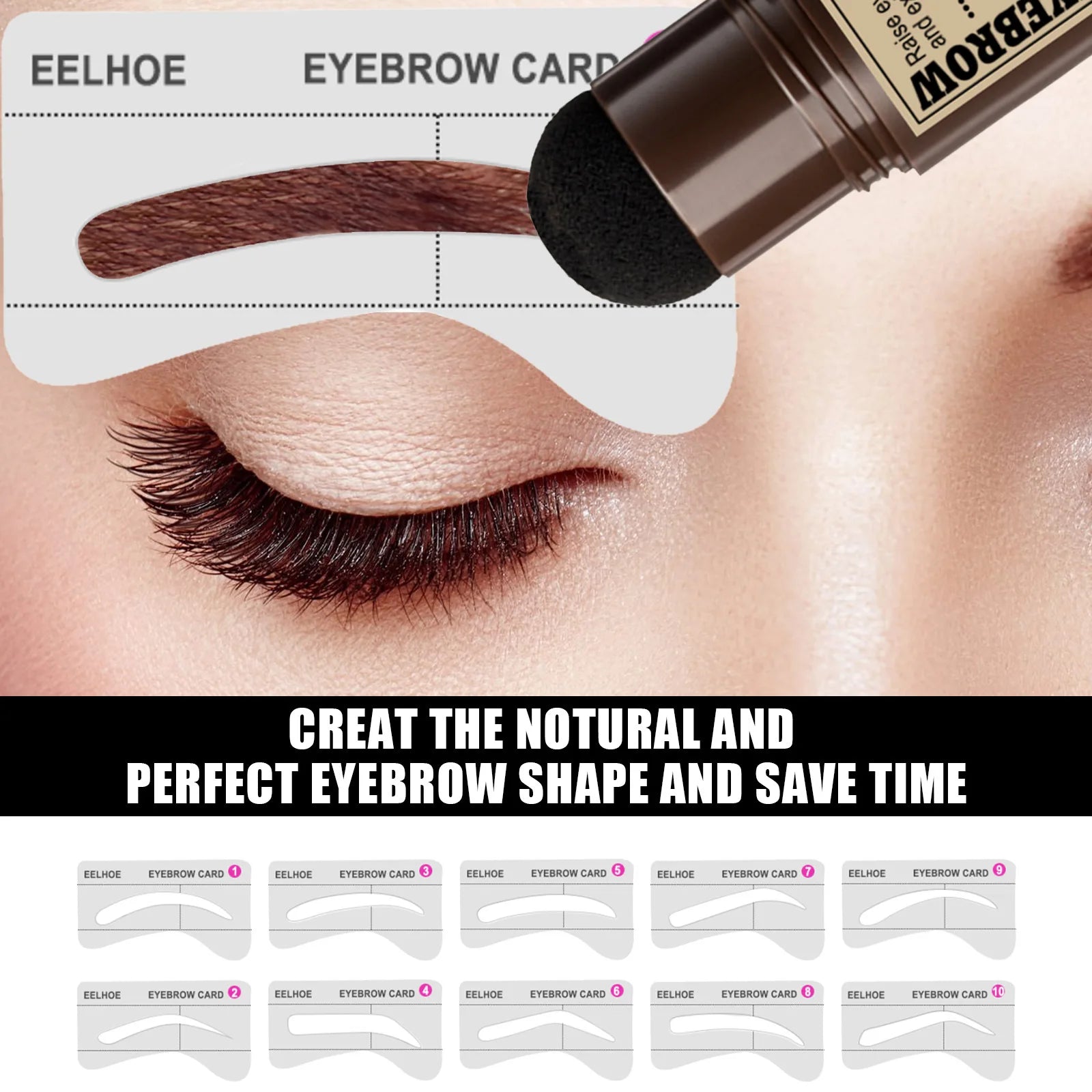 Seal Eyebrow Powder Stick Eyebrow Print Lazy Person Waterproof Sweat Proof No Shedding Makeup Hairline Shadow Powder