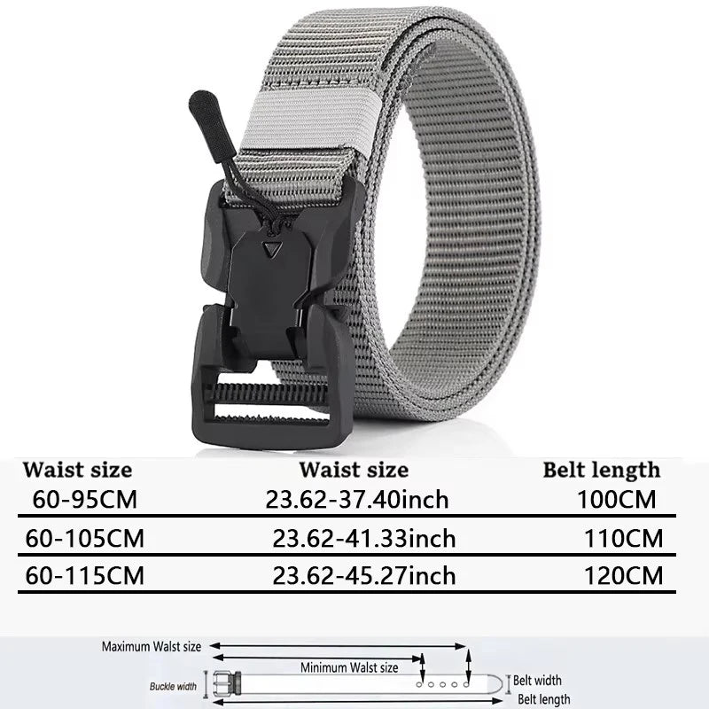 Man Belt Nylon Webbing  Working belt Casual belt men Magnetic Canvas Buckle Fabric Waist Belt Men's trousers Waistband HB050 ﻿