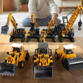 1:70 9 Styles Mini Yellow Alloy Forklift Driller Road Roller Engineering Diecast Construction Vehicle Inertia Toys for Boys Gift
