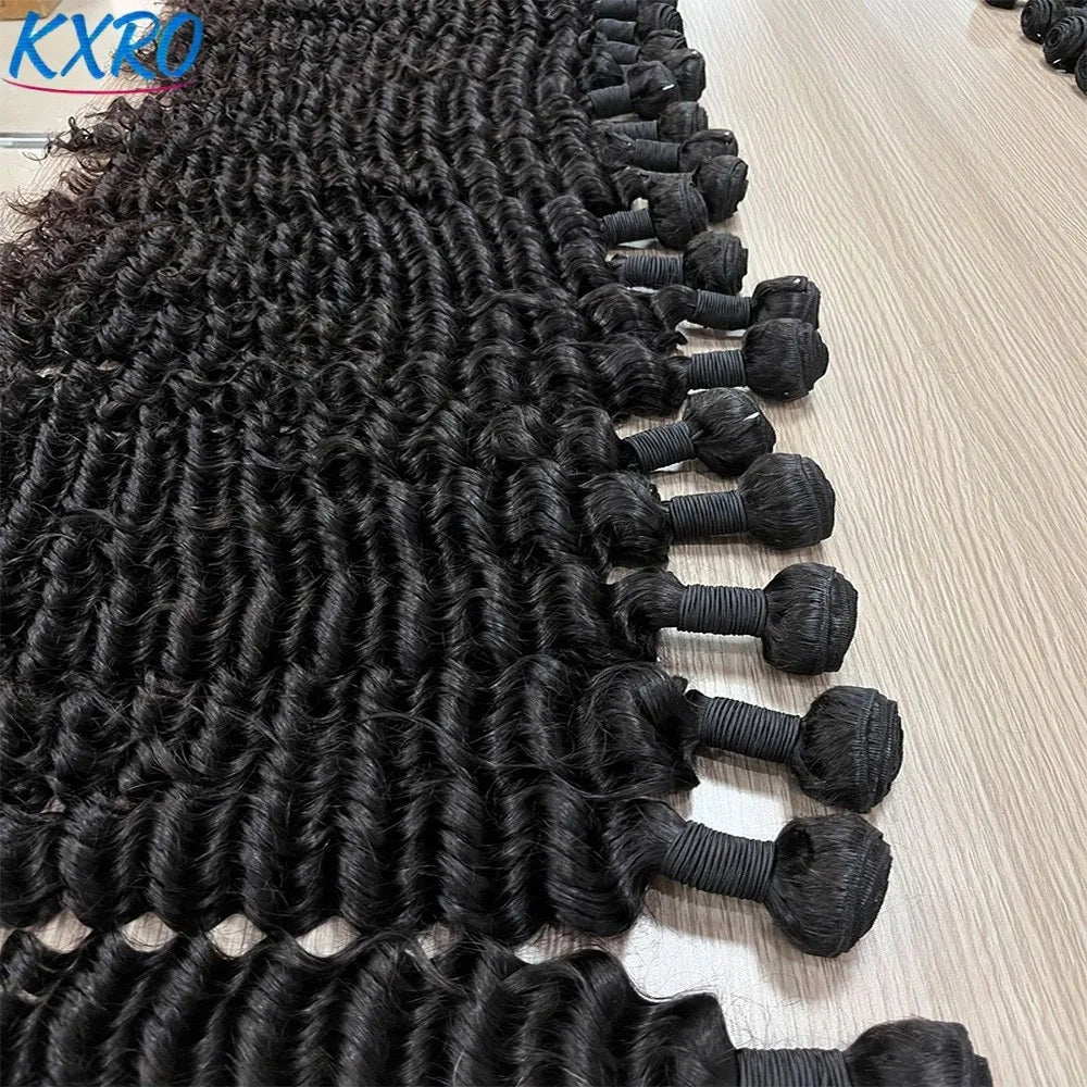 Deep Wave Hair Bundles 20-24 Inch – 12A Human Hair Extensions