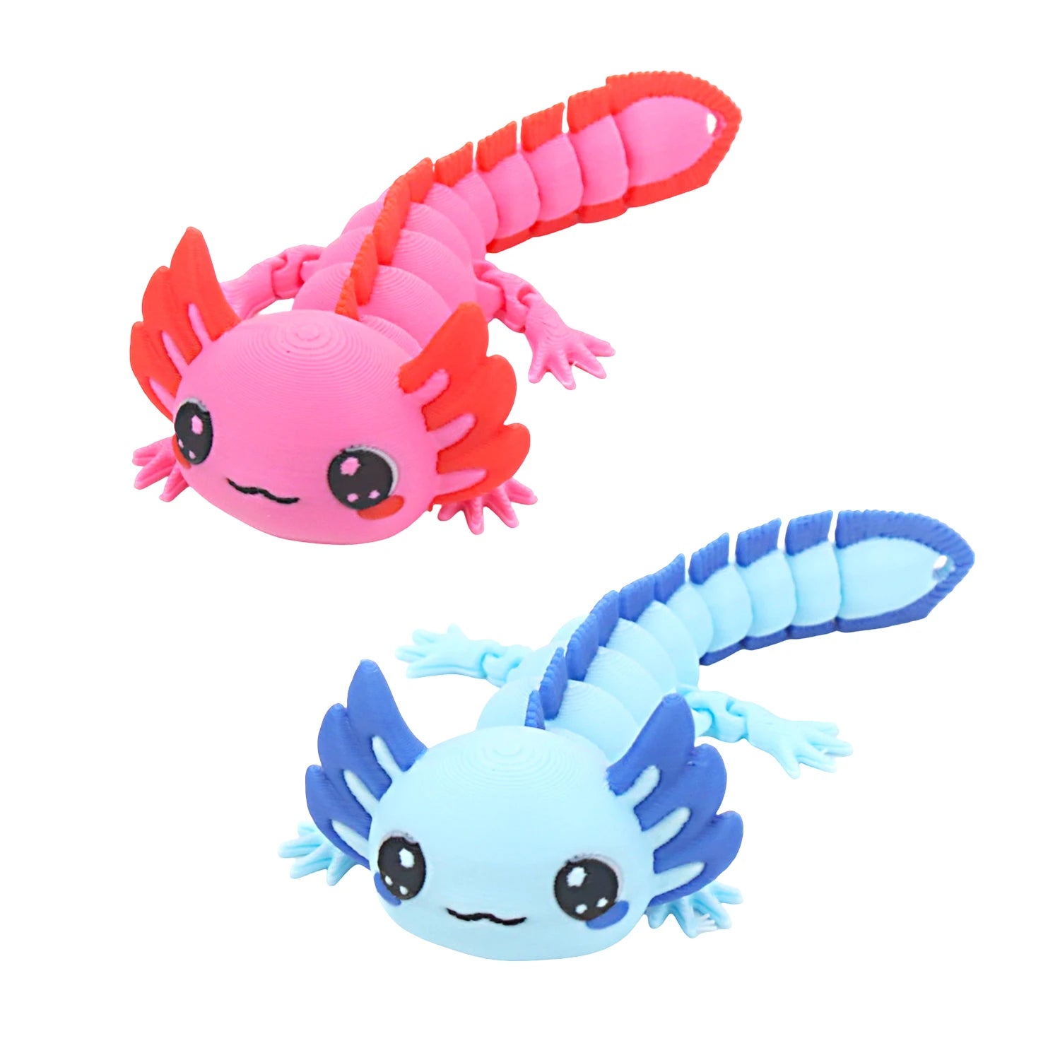 3D printed simulation salamander figurine, novel stress relieving toy with movable joints, desktop color decoration
