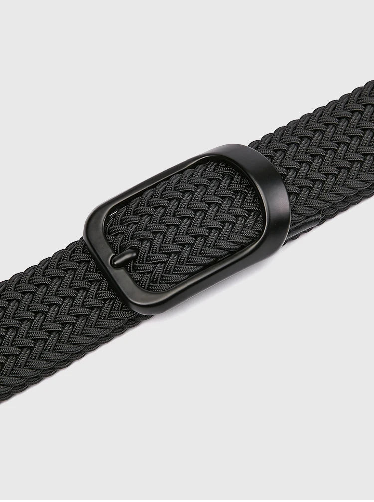 Weaving Belt Men's Fashionable Belt for Young Adults Casual Multifunctional Canvas Pants Belt with Elastic Golf Studs Fabric Lea