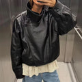 Women Fashion Leather Jacket Autumn