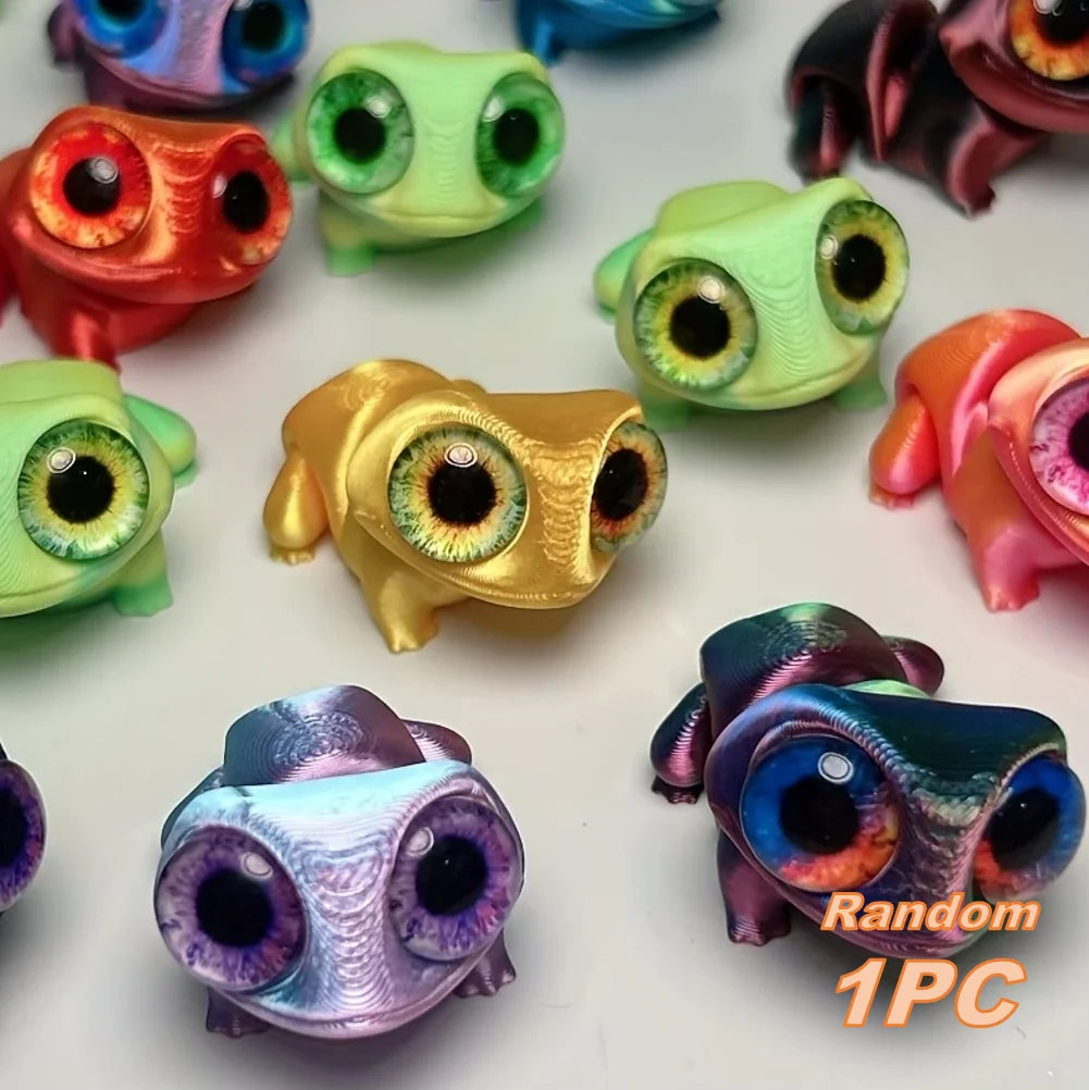 3D Printed Frog Car Ornaments With Realistic Colorful Color-changing Eyes - Perfect For Car Dashboard, Artist Desktop Decoration