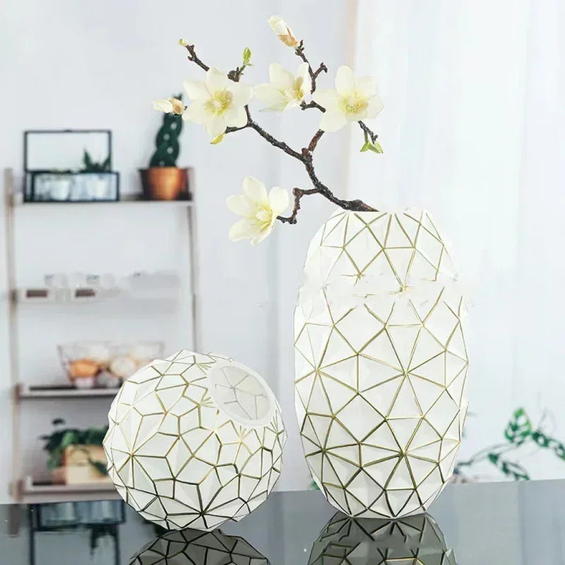 Light Luxury Nordic Glass Vase Living Room Decoration