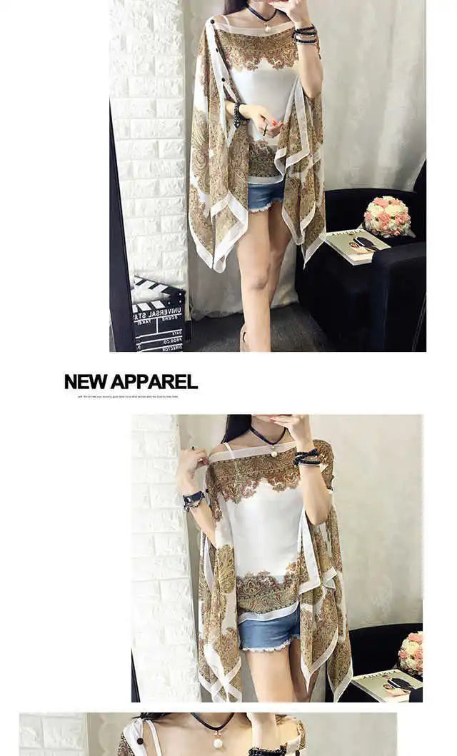Fashion Woman Scarf Shawl Beach Cover-Ups Blouses Sun Protection Cardigan Summer Beach Holiday Cardigan Women Long Blouses Tops