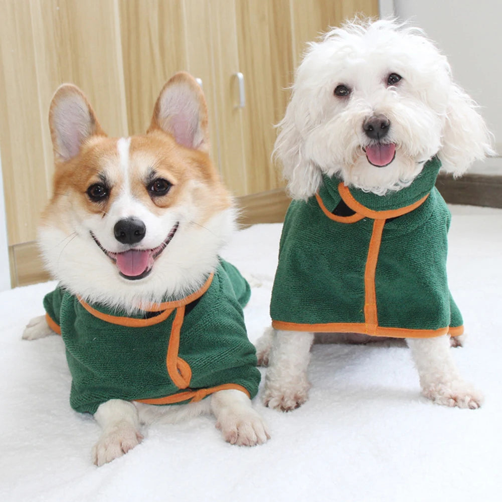Dog Bathrobe Towel Pet Drying Coat Clothes Adjustable Pet Towel For Large Medium Small Dogs Cat Microfiber Absorbent Beach Towel
