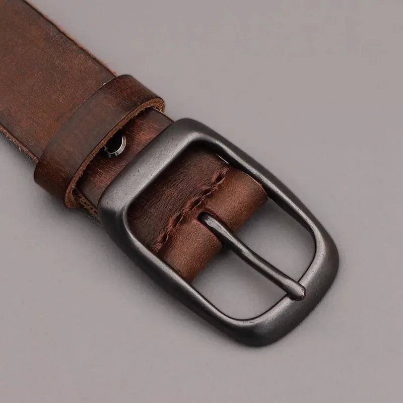 New Men's High-Quality Leather Belt Metal Pin Buckle Belt Leisure Business Waistband Fashionable Male Accessory Designer Belt