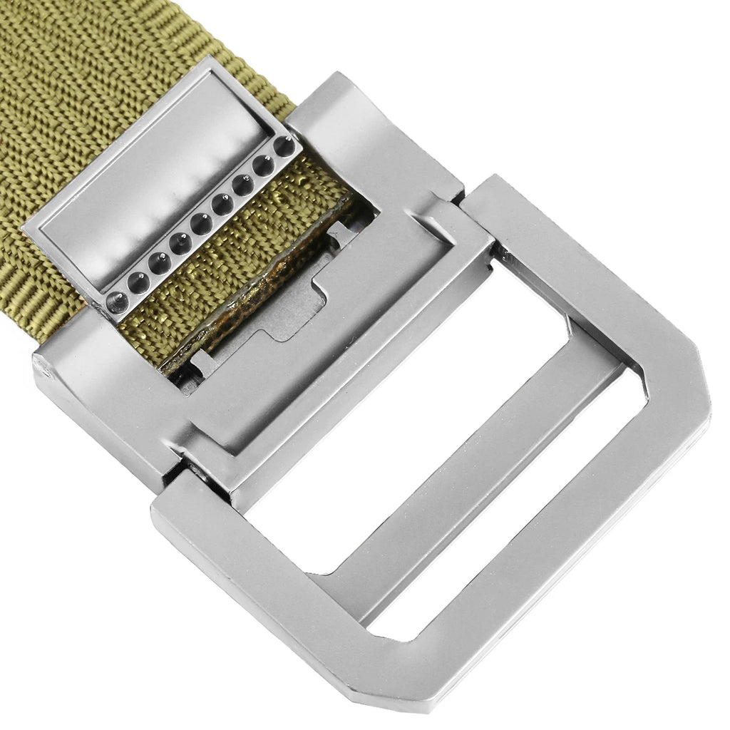 Male Belt Fashion Casual Nylon Fabric Belt Strap Double Loop Buckle Belt Long Waistband Solid Color For Jeans Pants