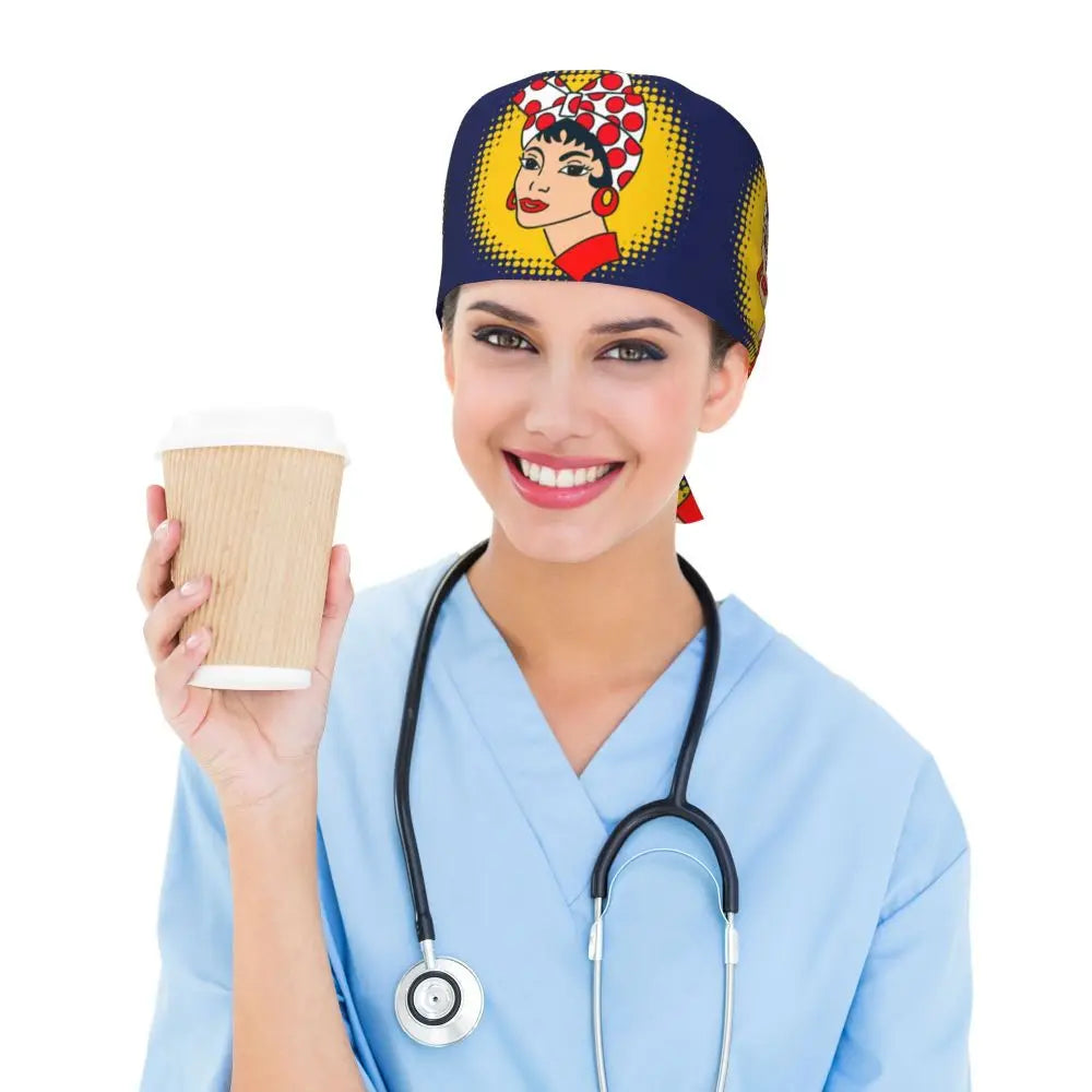 Custom Flour Bread VZLA Venezuelan Working Hat Women Men America VZLA Surgical Hat Scrub Nursing Doctor Surgeon Cap for Dentist