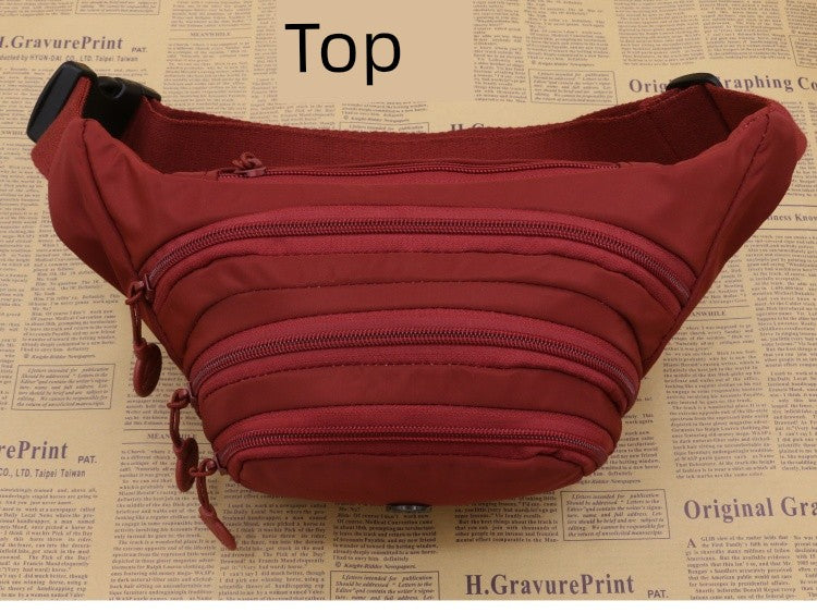 Unisex Waist Bag Multi-Functional Large Capacity Water Repellent Outdoor Sports Mobile Phone Wallet Oxford Cloth Cashier Bag