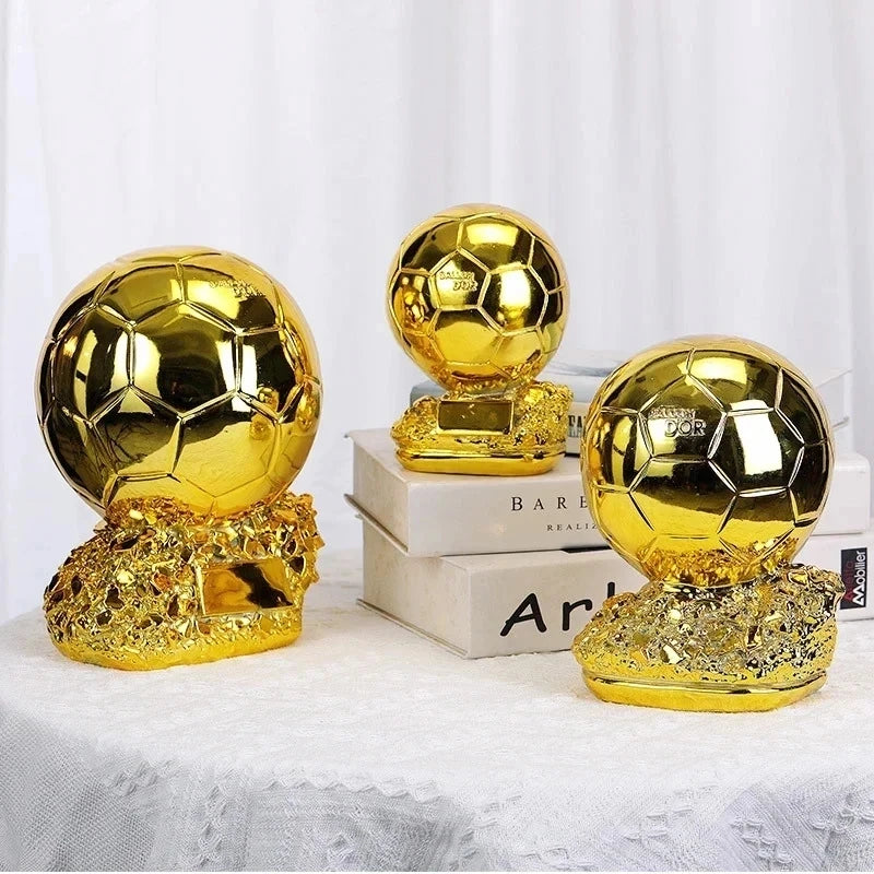 15/20/25cm Soccer Trophy Golden Ball Golden Ballon Football Excellent Player Award Competition Honor Reward Spherical Trophy