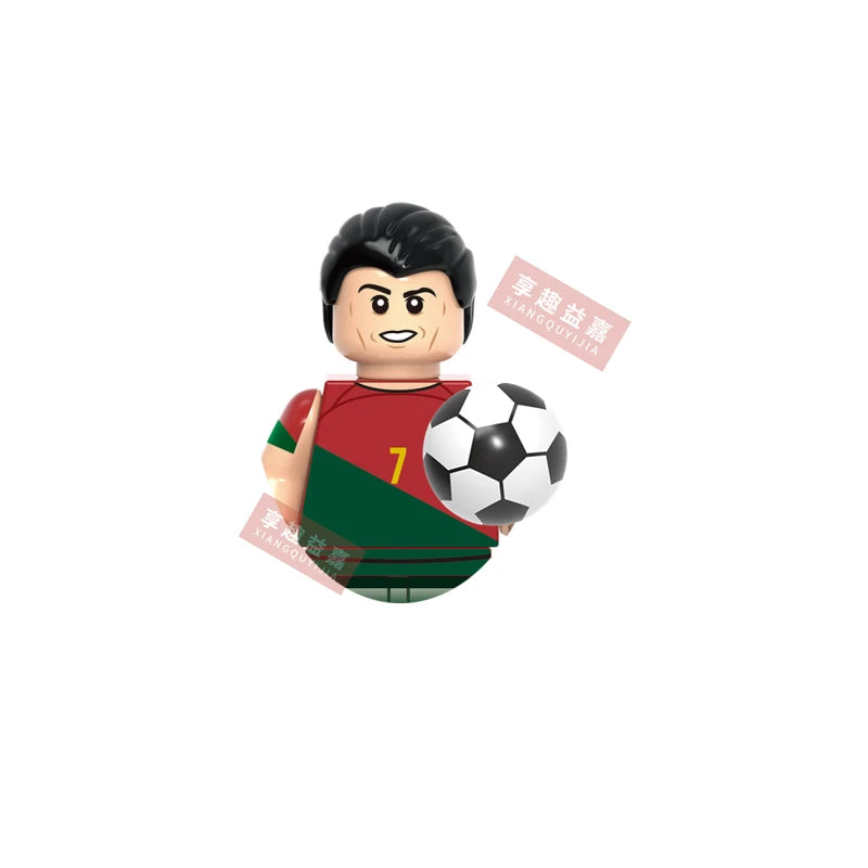 2026 NEW World Famous Football Players Figurine Messi Ronaldo Neymar Lewandowski Mini Action Building Block Model Toy Kids Gifts