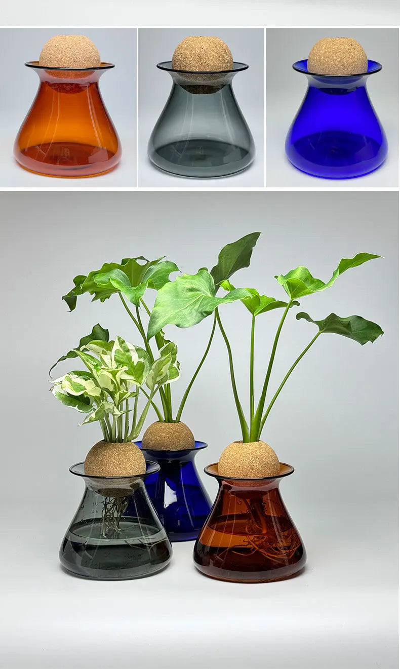 Transparent Hydroponic Plant Flower Arrangement Small Vase Tabletop Decor Ornaments