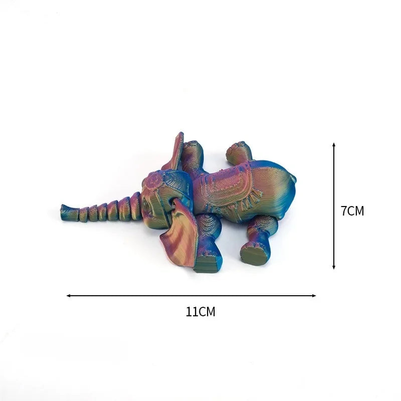 3D Printing Cute Elephant Cartoon Model Toy Mobile Limb Joint Children's Gift Toy Model Ornament Creative and Novel Decorate