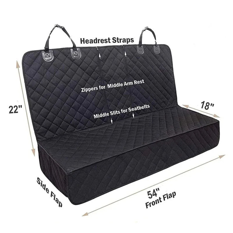 Car Dog Seat Cover for Back Seat Waterproof Auto Rear Pet Seat Protector Mat Nonslip Universal Safety Carrier For Outing Dogs