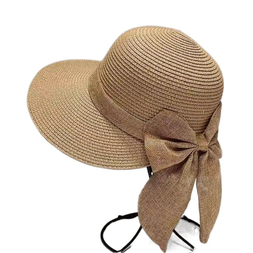 Summer Hats For Women Sun Hat Beach Cap Ladies Bowknot Panama Cap Lady Casual Bucket Hat For Women Straw Hat