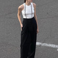 Parc Fee Fashion Loose Black Office Women's Pants Casual High Waist Wide Trousers Elegant Classic Full Length Pants Female