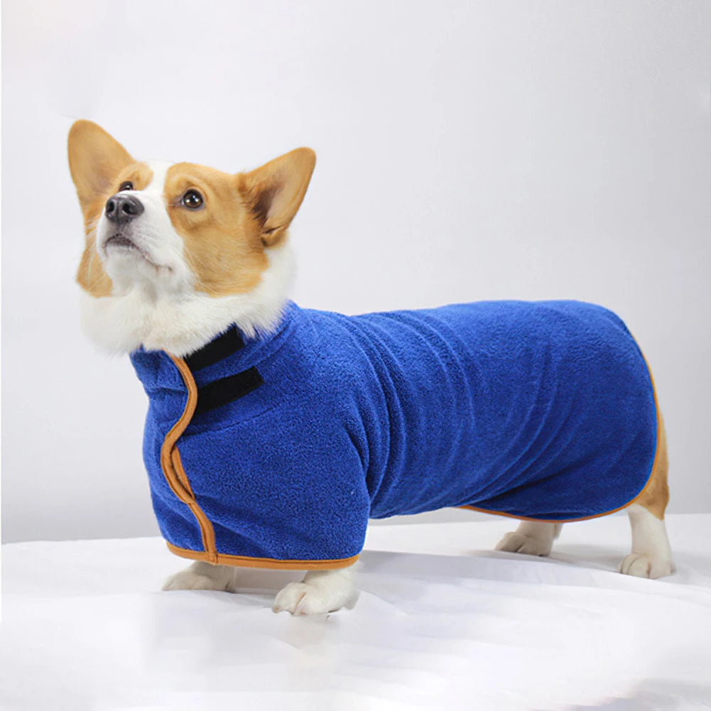 Dog Bathrobe Towel Pet Drying Coat Clothes Adjustable Pet Towel For Large Medium Small Dogs Cat Microfiber Absorbent Beach Towel