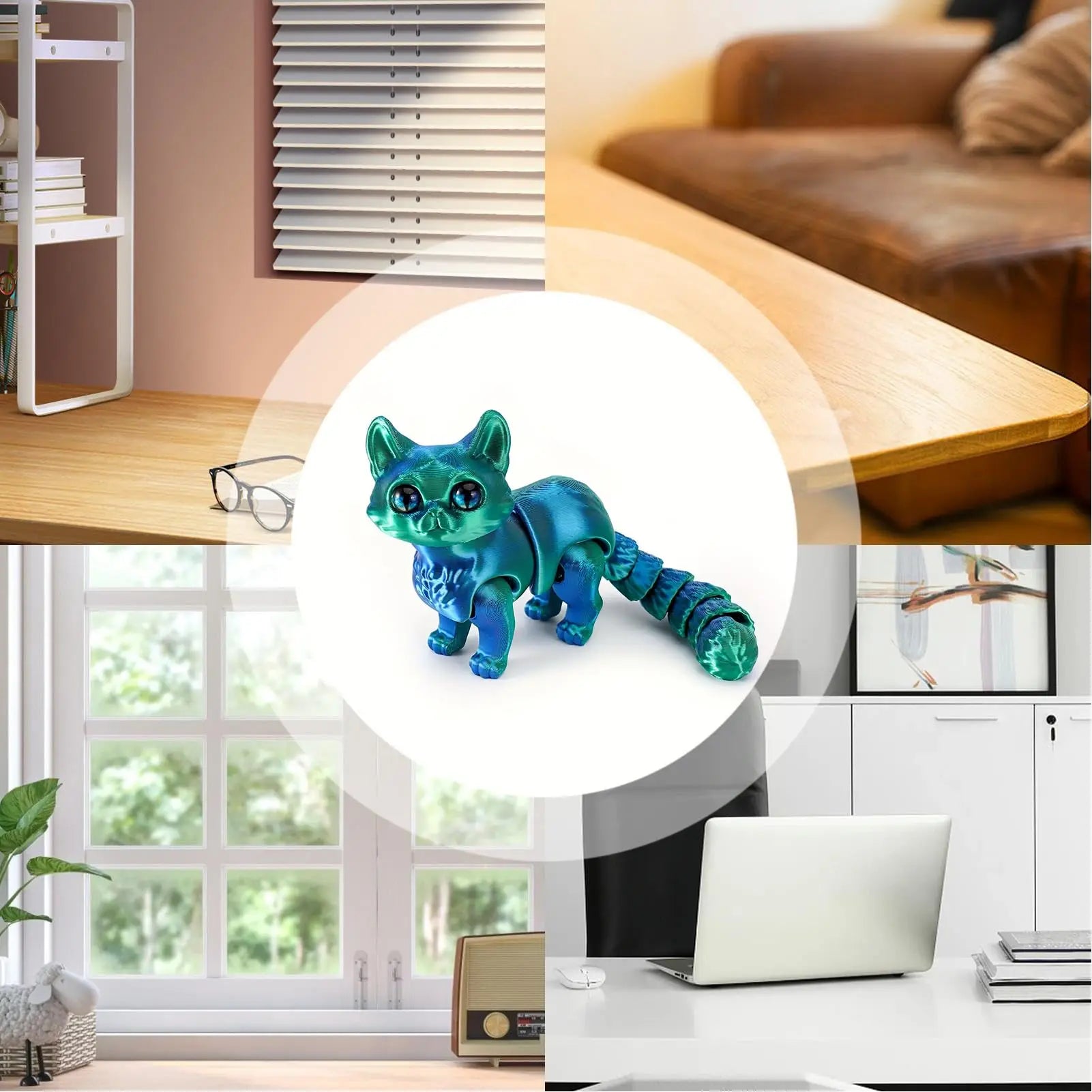 3D printed cats, 3D animals for stress relief, desktop decorations suitable for office workers, and small ornaments for adults
