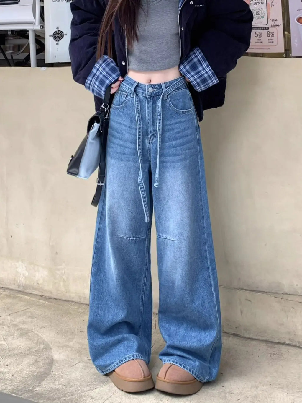Women's Wide-Leg Jeans High-Waisted