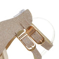 Casual Women Platform Sandals Glitter Leather 12cm High Chunky Heel Summer Buckle Cross Strap Zipper Gold Wedding Ladies Sandals