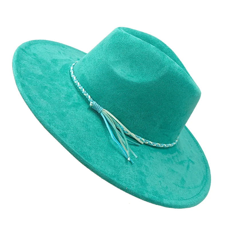 Gorras Para Hombres Three styles Suede Hat Water drop hat 9.5cm Wide Brim Fedora Hat Women's Autumn and Winter Felt Jazz Hat