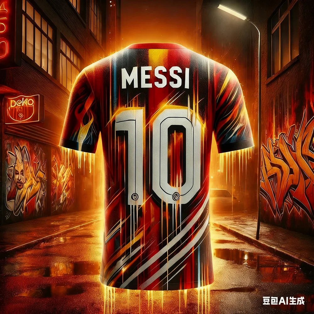 Men's Messi Champions 3D T-Shirt Quick-Dry Breathable, Daily/Outdoor Fan Commemorative Wear