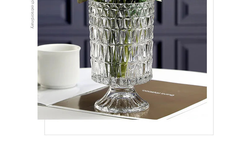 Embossed Vase Glass Crystal Net Red French High-quality