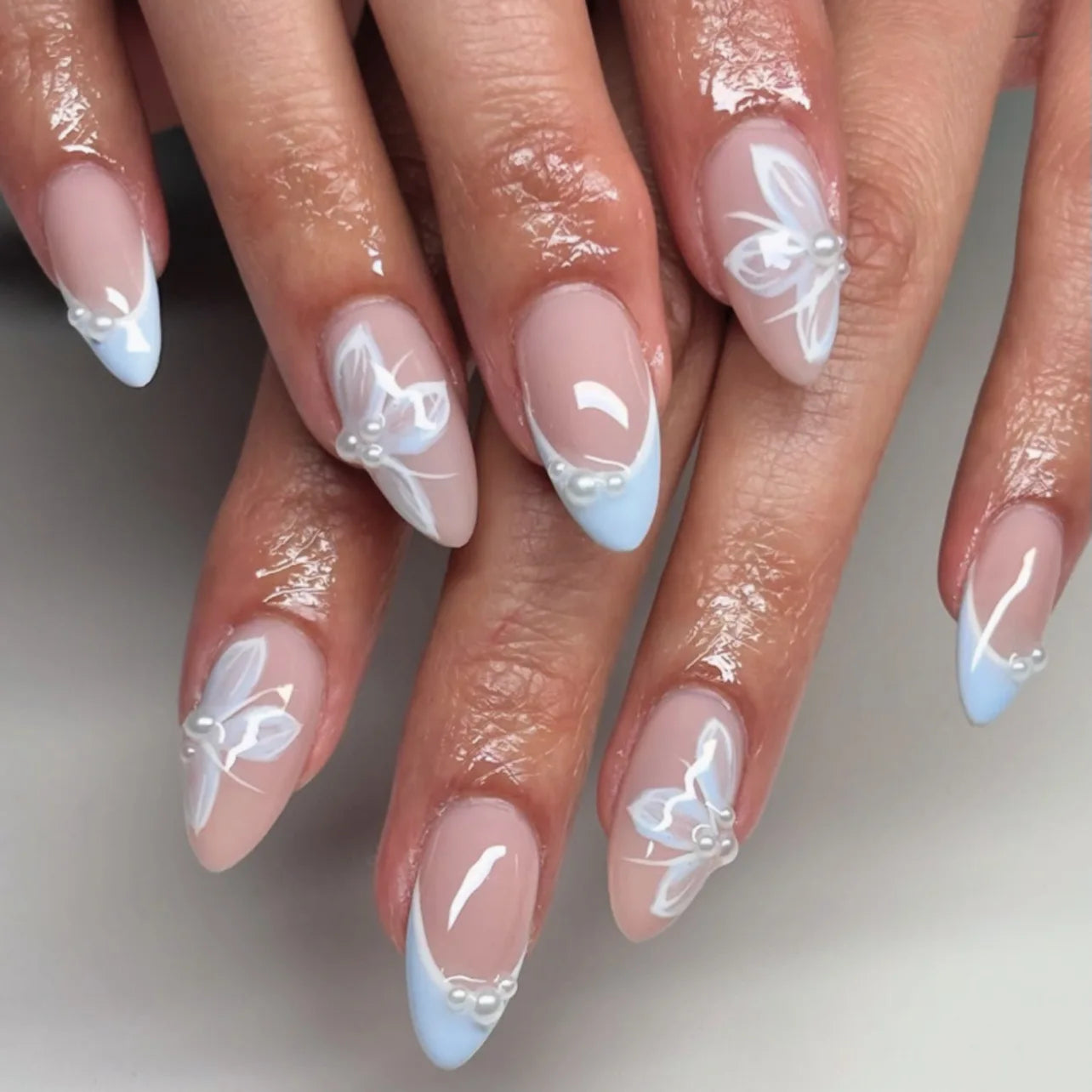 Autumn Matte Press-On Nails | 24pcs Rose Leaf Almond | Full Cover Acrylic Nail Tips with Glue