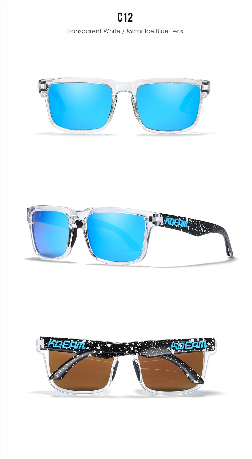 KDEAM Men's Square Sunglasses