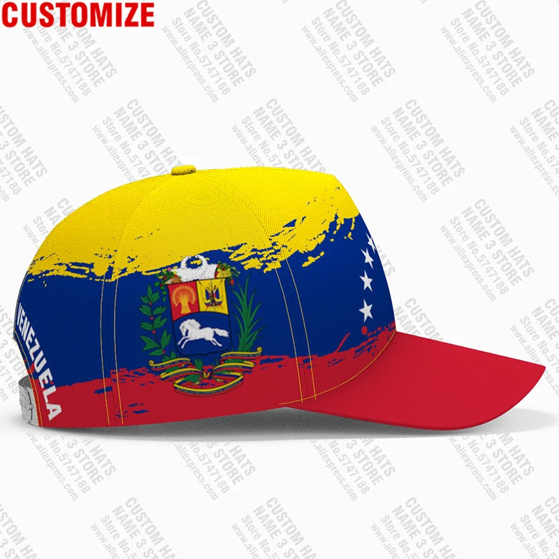 Venezuela Baseball Caps Free Custom Made Name badge Team Logo Ve Hats Ven Country Travel Venezuelan Nation Spanish Flag Headgear