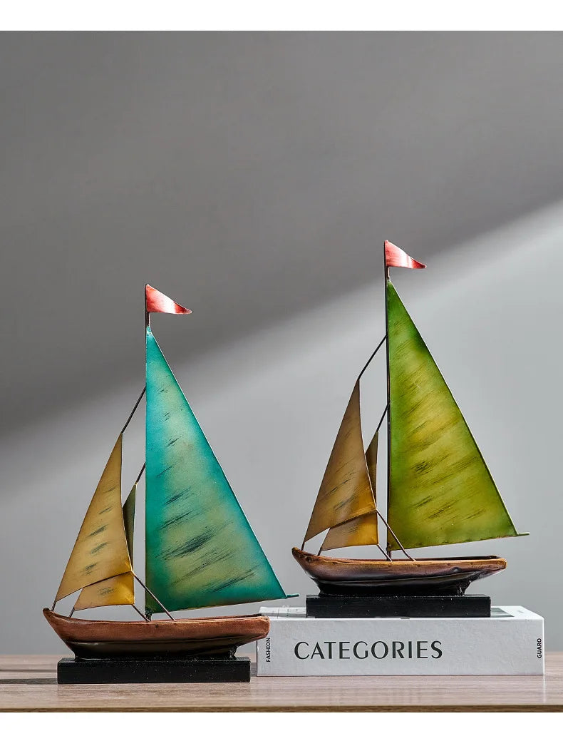 Creative Sailboat Model Ornament, Luxury Decor for Living Room TV Cabinet Bar Office Desk Decoration Home Decoration Accessories