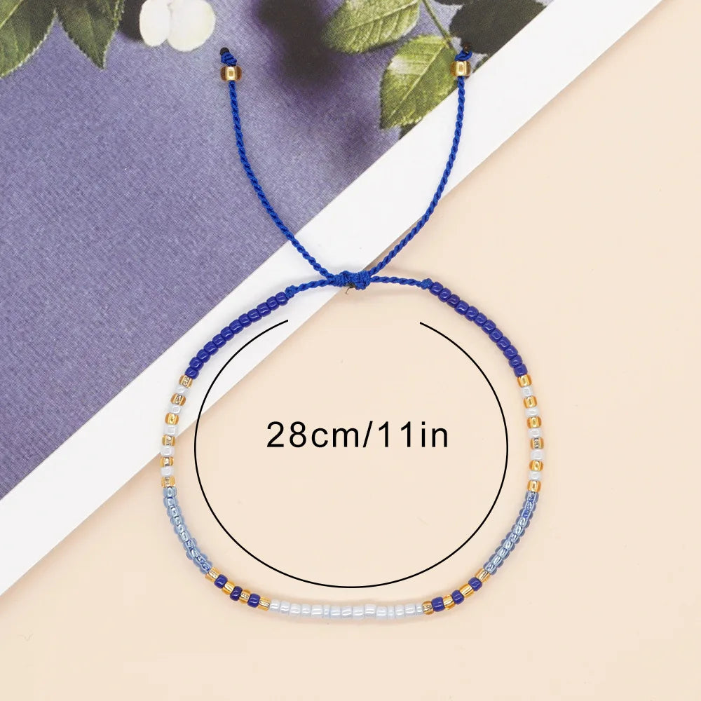 Go2boho Bohemian Glass Bead Bracelets For Women Tiny Seed Beaded Minimalist Handmade Adjustable Lucky Jewelry Christmas Gifts