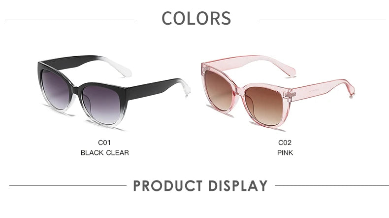 Fashion Cat Eye Sunglasses Women Brand Desginer Sun Glasses Gradient Simple Wide Leg Design Unisex Cateye Female Shades UV400
