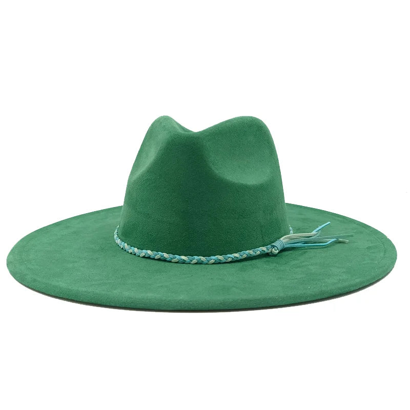 Gorras Para Hombres Three styles Suede Hat Water drop hat 9.5cm Wide Brim Fedora Hat Women's Autumn and Winter Felt Jazz Hat
