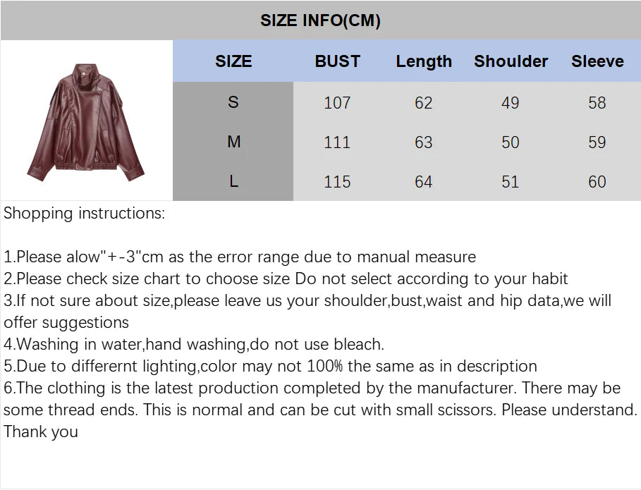 Women Fashion Leather Jacket Autumn