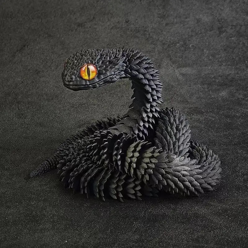 3D Printed Snake Movable Joint Simulation Snake Figurine Creative Home Office Desktop Ornament