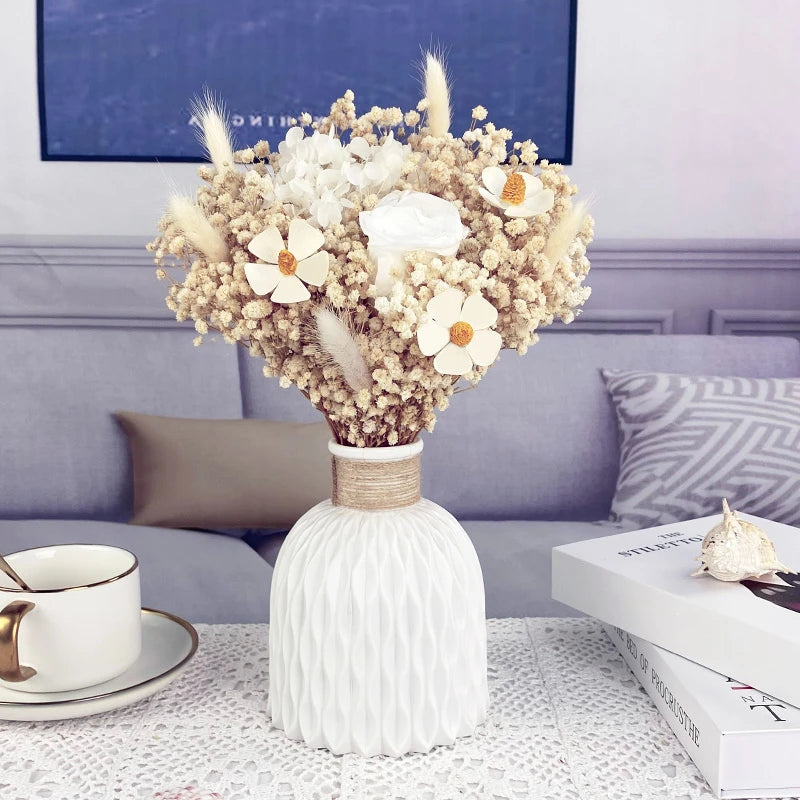 Plastic Flower Vase, Faux Ceramic Vase For Home Decoration