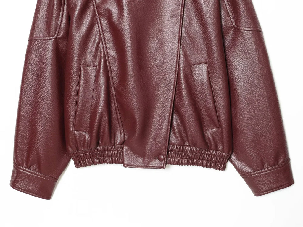 Women Fashion Leather Jacket Autumn
