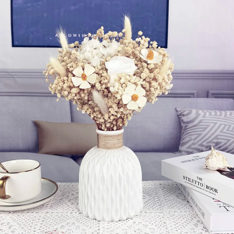 Plastic Flower Vase, Faux Ceramic Vase For Home Decoration