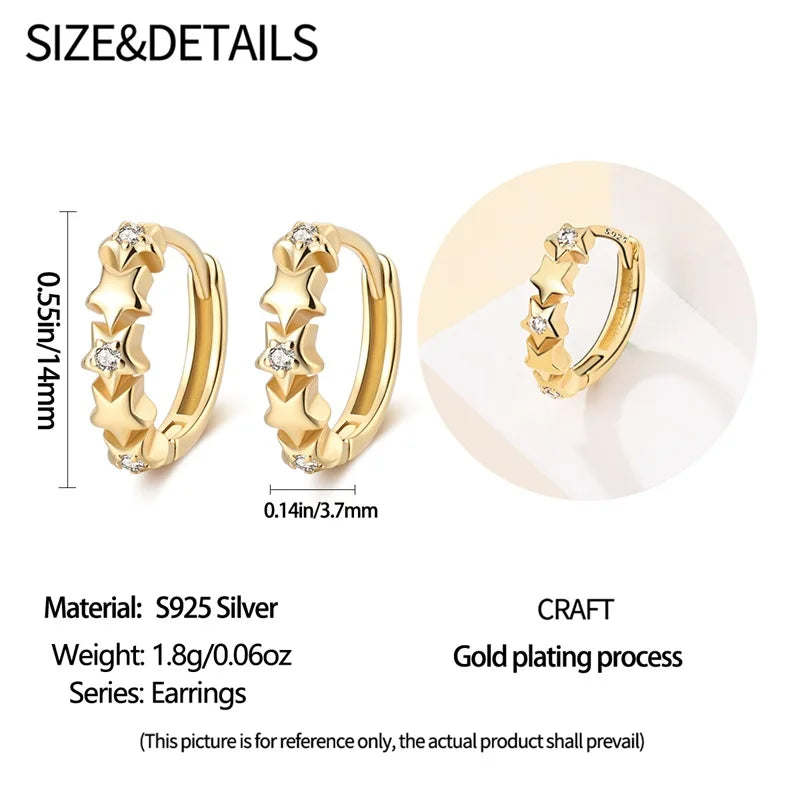925 Silver Pearl Bee Star Moon Earrings – Trending Fashion Jewelry Gift