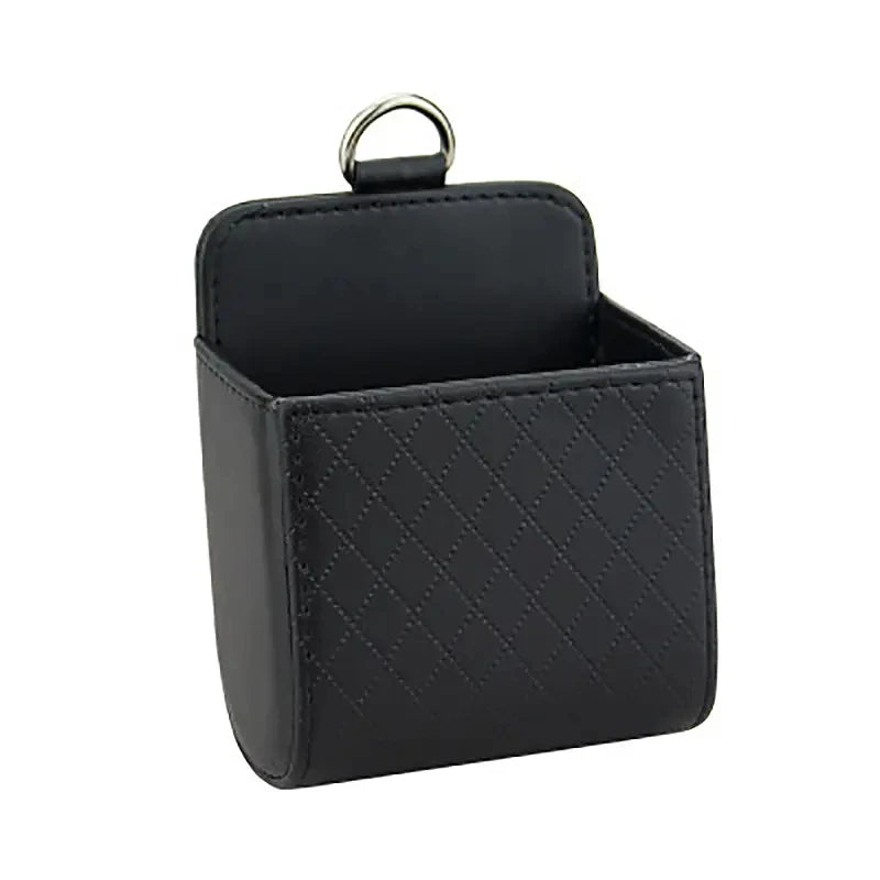 Car Phone Holder Mount Air Vent Hanging Storage Box Car Mobile Phone Bag PU Leather Glasses Organizer Support in Car Accessories