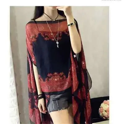 Fashion Woman Scarf Shawl Beach Cover-Ups Blouses Sun Protection Cardigan Summer Beach Holiday Cardigan Women Long Blouses Tops