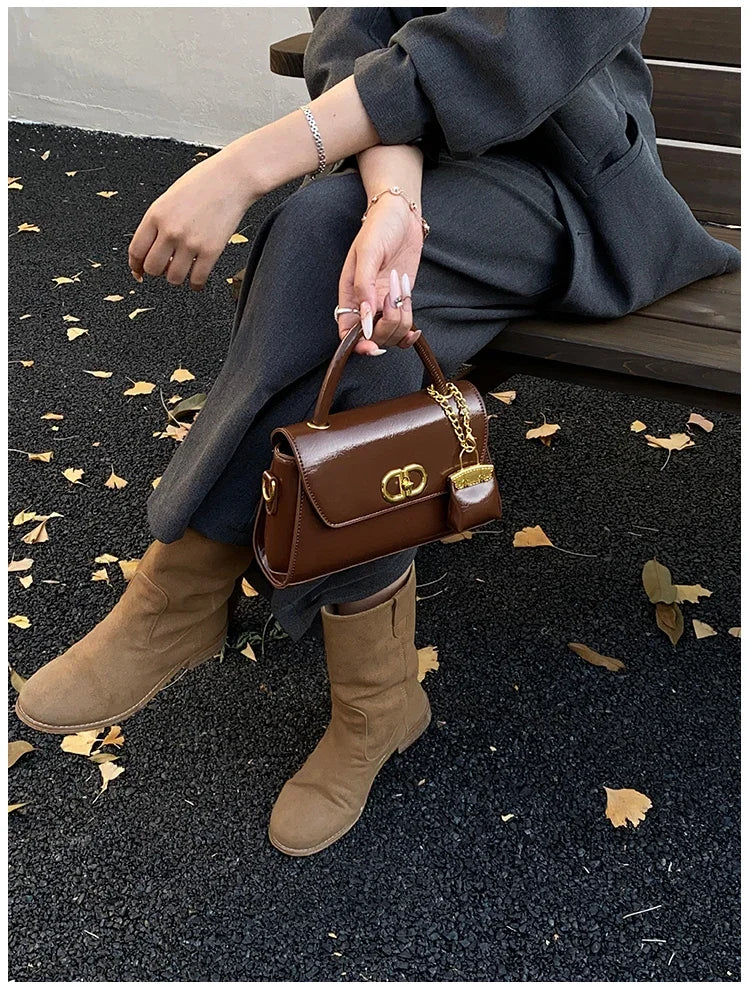 Famous Designer Leather Shoulder Bag For Women - Classic Elegant Handbag Messenger Bag Ladies Luxury Brand