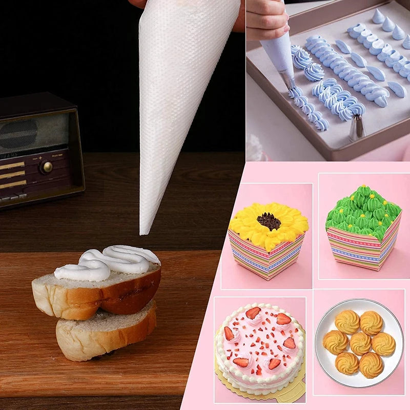 Disposable Piping Bags 100 Pcs 27cm Pastry Bags for Cake Decorating Icing Baking Kitchen Tools