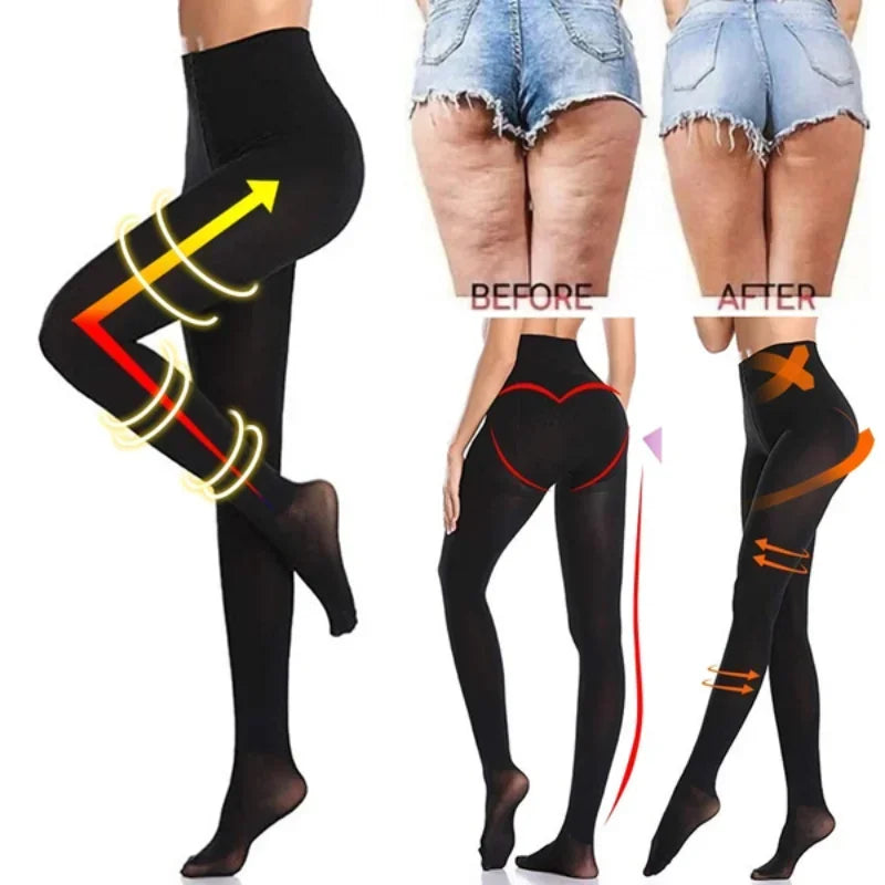 Varicose Veins Fat Calorie Burn Leg Shaping Stovepipe Socks Women Slim Tights Compression Stockings Pantyhose Foot Care Socks