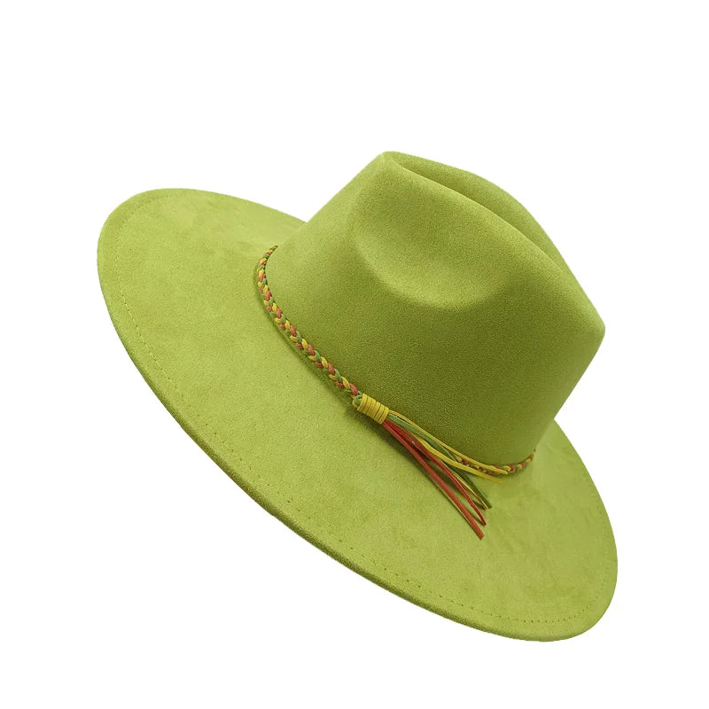 Gorras Para Hombres Three styles Suede Hat Water drop hat 9.5cm Wide Brim Fedora Hat Women's Autumn and Winter Felt Jazz Hat
