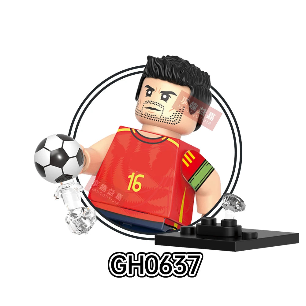 2026 NEW World Famous Football Players Figurine Messi Ronaldo Neymar Lewandowski Mini Action Building Block Model Toy Kids Gifts
